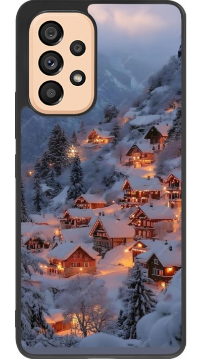 Samsung Galaxy A53 5G Case Hülle - Silikon schwarz Winter 25 Winter snowy village