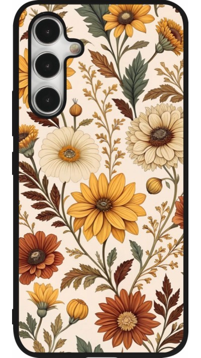 Samsung Galaxy A54 Case Hülle - Silikon schwarz Autumn 25 Flower pattern