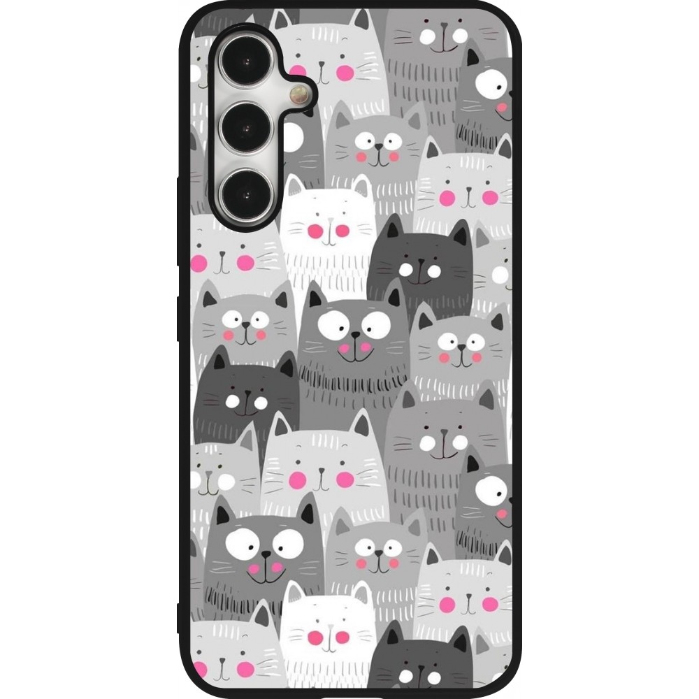 Samsung Galaxy A54 Case Hülle - Silikon schwarz Katzenschwärme