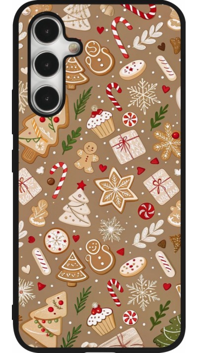 Samsung Galaxy A54 Case Hülle - Silikon schwarz Christmas 25 Pattern Ginger Cookie