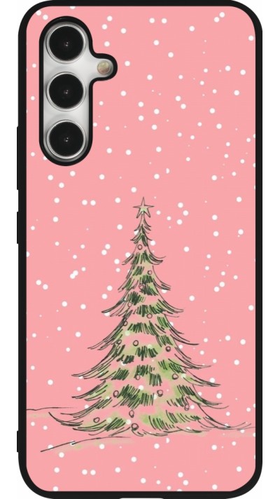 Samsung Galaxy A54 Case Hülle - Silikon schwarz Christmas 25 Pink Tree