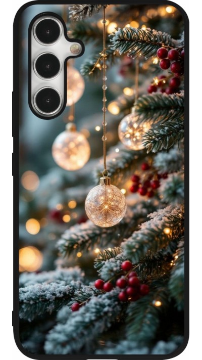 Samsung Galaxy A54 Case Hülle - Silikon schwarz Christmas 25 Xmas Decorated Tree