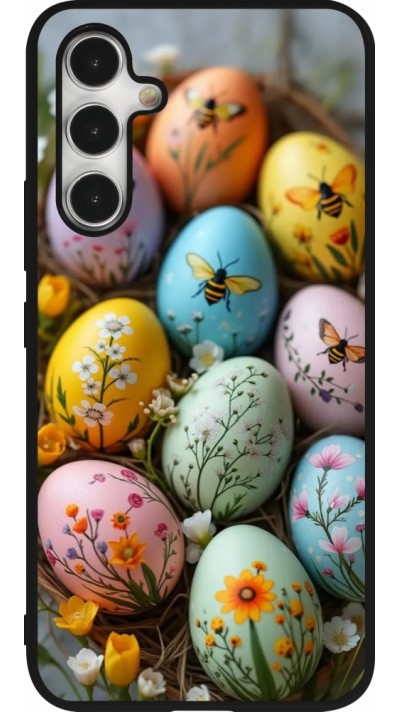 Samsung Galaxy A54 Case Hülle - Silikon schwarz Easter 2026 Eggs with bees