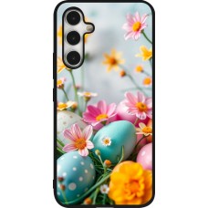Samsung Galaxy A54 Case Hülle - Silikon schwarz Easter 2026 Eggs with flowers