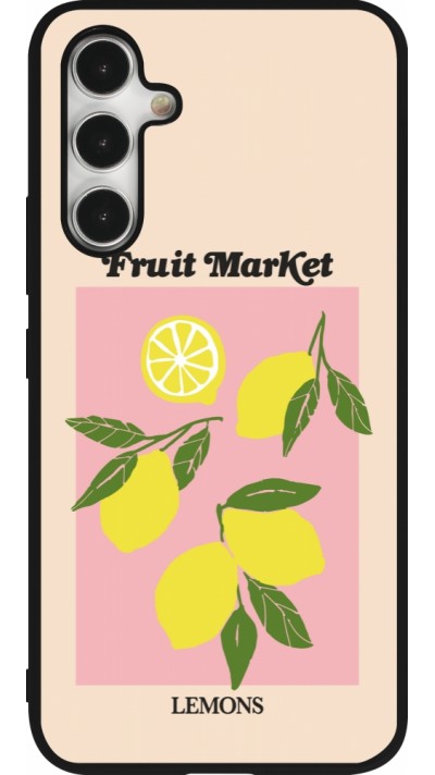 Samsung Galaxy A54 Case Hülle - Silikon schwarz Fruit market lemons 2026