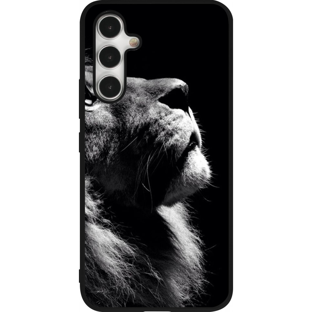 Samsung Galaxy A54 Case Hülle - Silikon schwarz Lion looking up