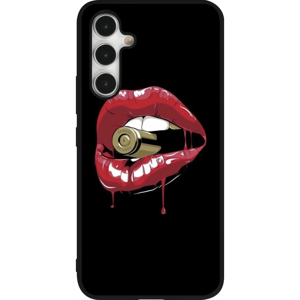 Samsung Galaxy A54 Case Hülle - Silikon schwarz Lips bullet