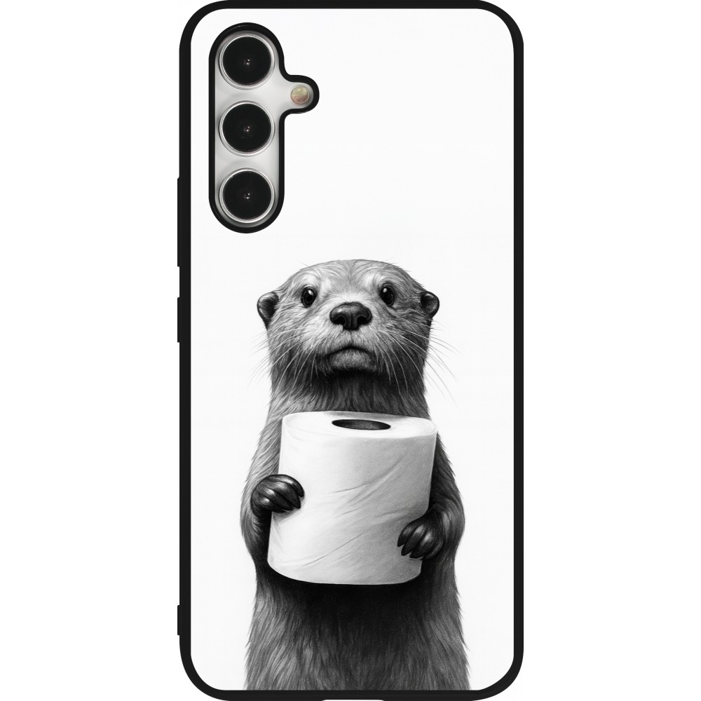 Samsung Galaxy A54 Case Hülle - Silikon schwarz Otter Toilettenpapier