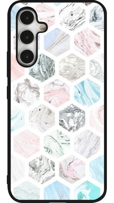 Coque Samsung Galaxy A54 5G - Silicone rigide noir Marble Everything