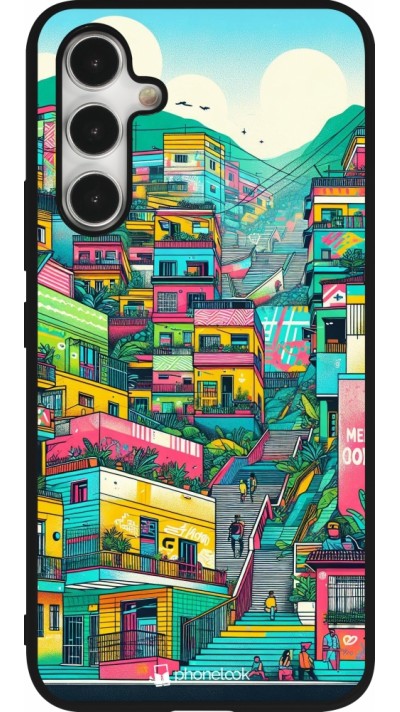 Samsung Galaxy A54 Case Hülle - Silikon schwarz Medellin Comuna 13 Kunst