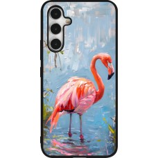 Samsung Galaxy A54 Case Hülle - Silikon schwarz Paint Flamingo