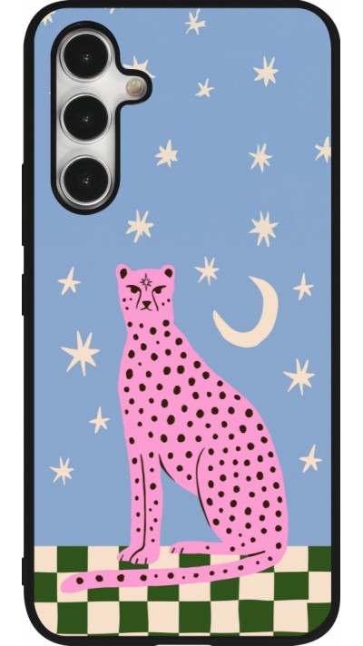 Samsung Galaxy A54 Case Hülle - Silikon schwarz Pink leopard with stars 2026