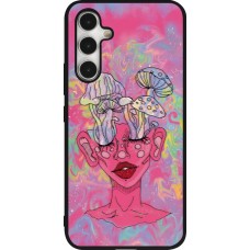 Samsung Galaxy A54 Case Hülle - Silikon schwarz Psychedelic pink mushroom