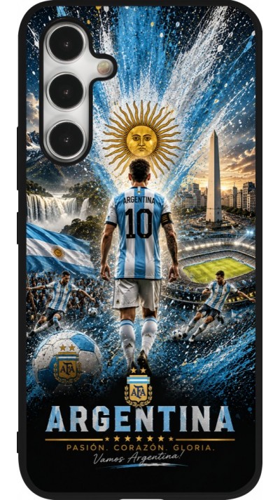 Samsung Galaxy A54 Case Hülle - Silikon schwarz Fussball Argentinien splash 2026