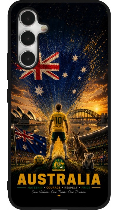Samsung Galaxy A54 Case Hülle - Silikon schwarz Fussball Australien splash 2026