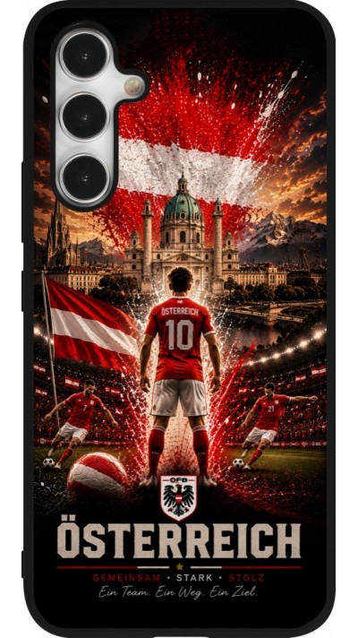 Samsung Galaxy A54 Case Hülle - Silikon schwarz Fussball Österreich splash 2026