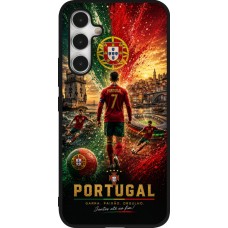 Samsung Galaxy A54 Case Hülle - Silikon schwarz Fussball Portugal splash 2026