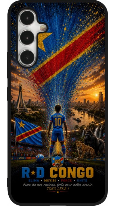 Samsung Galaxy A54 Case Hülle - Silikon schwarz Fussball Demokratische Republik Kongo splash 2026