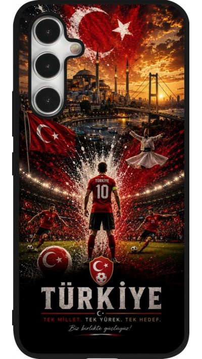 Samsung Galaxy A54 Case Hülle - Silikon schwarz Fussball Türkei splash 2026