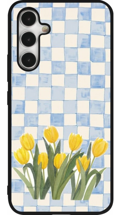 Samsung Galaxy A54 Case Hülle - Silikon schwarz Blue vichy tulips Spring 2026