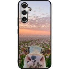 Samsung Galaxy A54 Case Hülle - Silikon schwarz Cow with tulips Spring 2026