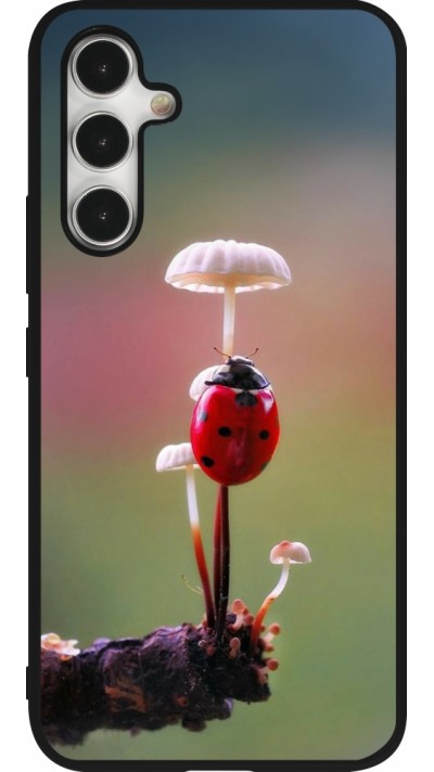 Samsung Galaxy A54 Case Hülle - Silikon schwarz Ladybird on a mushroom Spring 2026