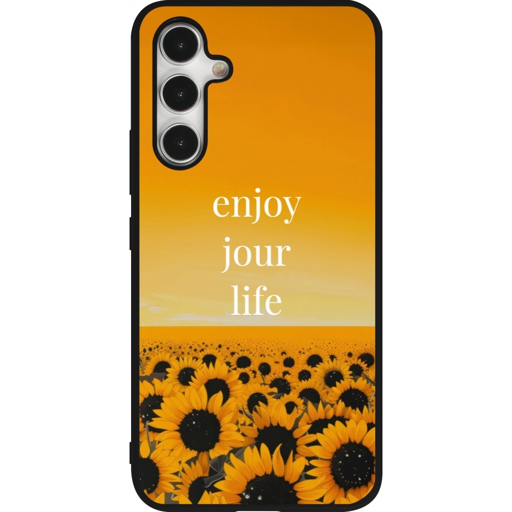 Samsung Galaxy A54 Case Hülle - Silikon schwarz Summer 2025 Enjoy your life
