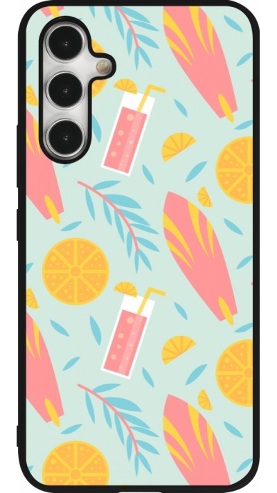 Samsung Galaxy A54 Case Hülle - Silikon schwarz Summer 2025 Pattern citron