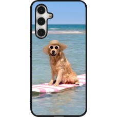 Samsung Galaxy A54 Case Hülle - Silikon schwarz Summer Dog on Paddle