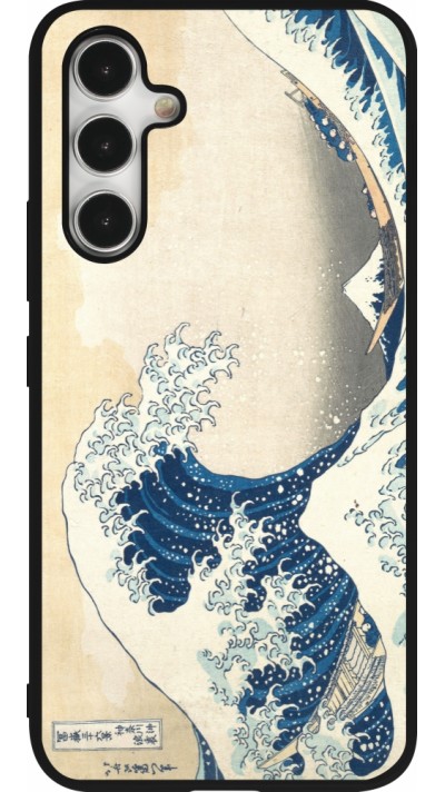 Samsung Galaxy A54 Case Hülle - Silikon schwarz Kunstbild - Die große Welle vor Kanagawa - Hokusai