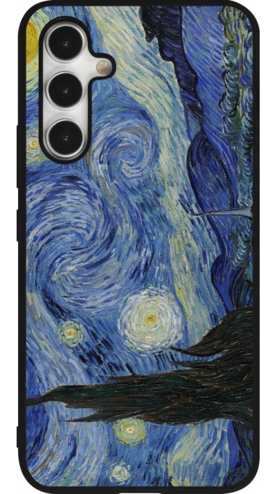 Samsung Galaxy A54 Case Hülle - Silikon schwarz Kunstbild - Sternennacht - Van Gogh
