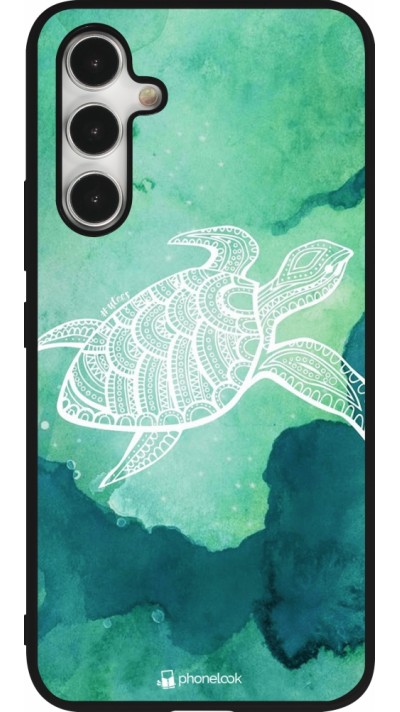 Samsung Galaxy A54 Case Hülle - Silikon schwarz Turtle Aztec Watercolor