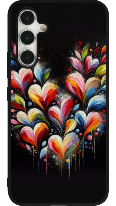 Samsung Galaxy A54 Case Hülle - Silikon schwarz Valentin 2024 Schwarzes Herz Abstrakt
