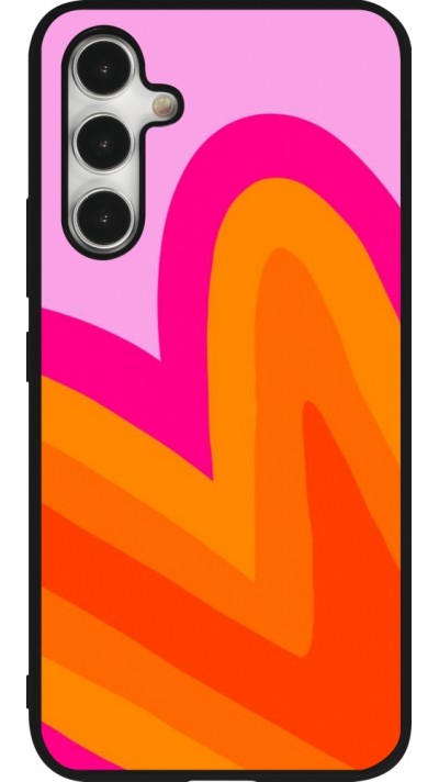 Samsung Galaxy A54 Case Hülle - Silikon schwarz Valentine 2024 heart gradient