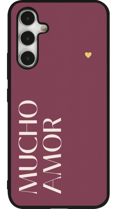 Samsung Galaxy A54 Case Hülle - Silikon schwarz Valentine 2024 mucho amor rosado