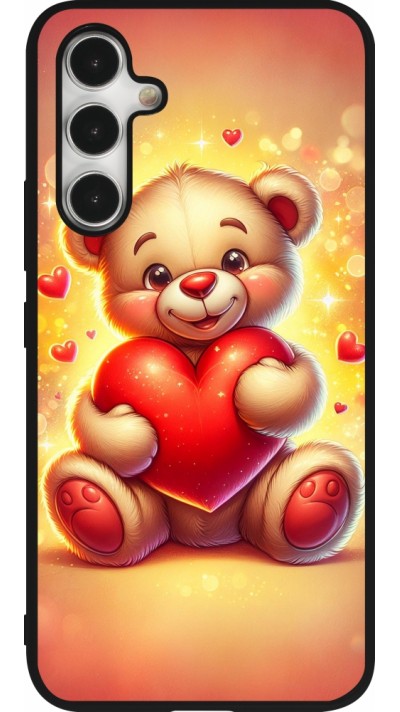 Samsung Galaxy A54 Case Hülle - Silikon schwarz Valentin 2024 Teddy Liebe