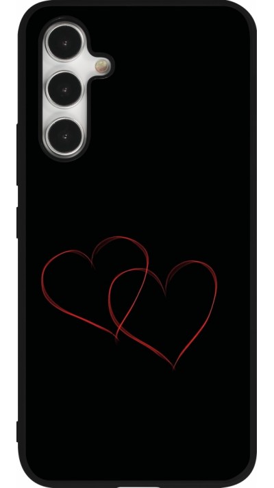 Samsung Galaxy A54 Case Hülle - Silikon schwarz Valentine 2023 attached heart