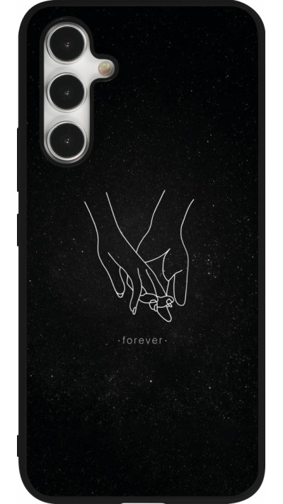Samsung Galaxy A54 Case Hülle - Silikon schwarz Valentine 2023 hands forever