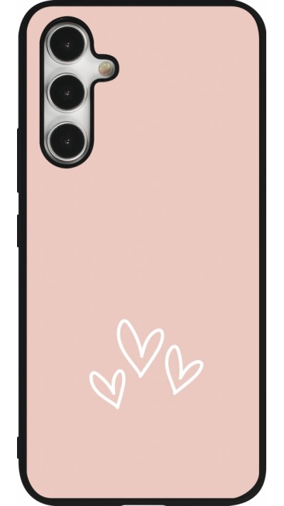 Samsung Galaxy A54 Case Hülle - Silikon schwarz Valentine 2023 three minimalist hearts