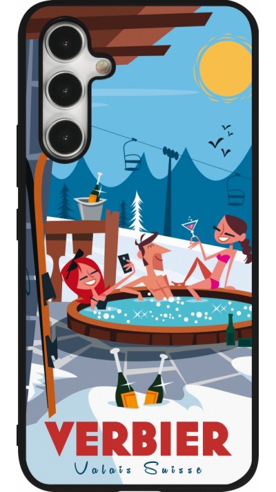 Samsung Galaxy A54 Case Hülle - Silikon schwarz Verbier Mountain Jacuzzi