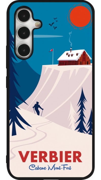 Samsung Galaxy A54 Case Hülle - Silikon schwarz Verbier Cabane Mont-Fort