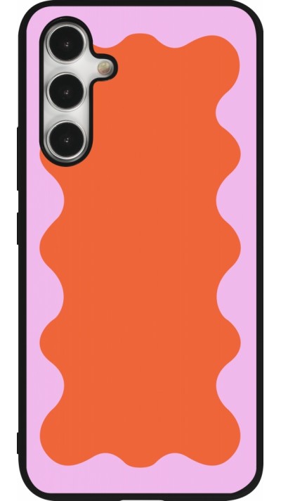 Samsung Galaxy A54 Case Hülle - Silikon schwarz Wavy Rectangle Orange Pink
