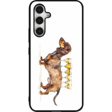 Samsung Galaxy A54 Case Hülle - Silikon schwarz Wine Teckel