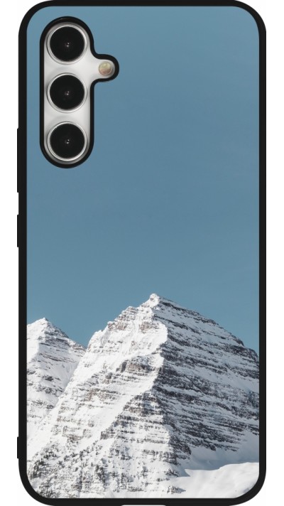 Samsung Galaxy A54 Case Hülle - Silikon schwarz Winter 22 blue sky mountain