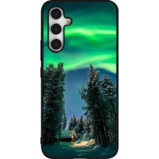 Samsung Galaxy A54 Case Hülle - Silikon schwarz Winter 22 Northern Lights