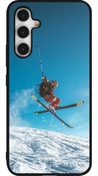 Samsung Galaxy A54 Case Hülle - Silikon schwarz Winter 22 Ski Jump