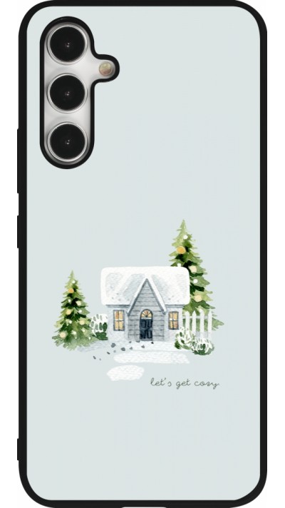 Samsung Galaxy A54 Case Hülle - Silikon schwarz Winter 25 Cosy House