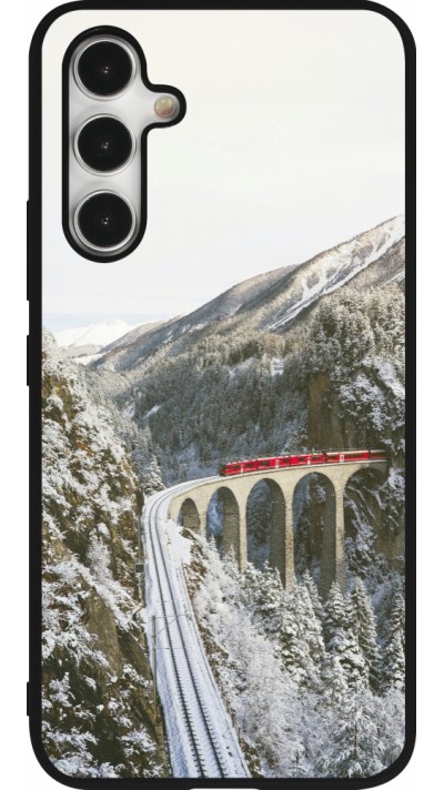 Samsung Galaxy A54 Case Hülle - Silikon schwarz Winter 25 Winter polar express