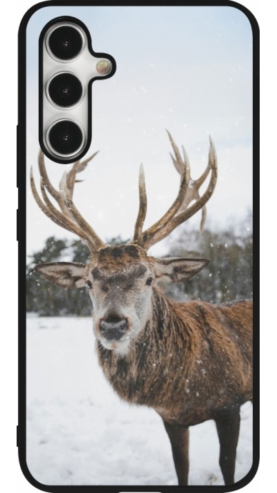 Samsung Galaxy A54 Case Hülle - Silikon schwarz Winter 25 Winter reindeer