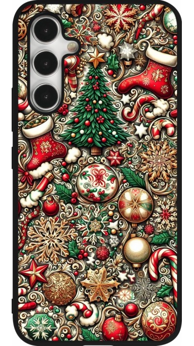 Samsung Galaxy A54 Case Hülle - Silikon schwarz Weihnachten 2023 Mikromuster